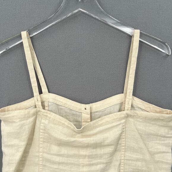 EVERLANE The Linen Picnic Top Womens 2 Cream Button Front Spaghetti Strap NEW - Picture 5 of 11